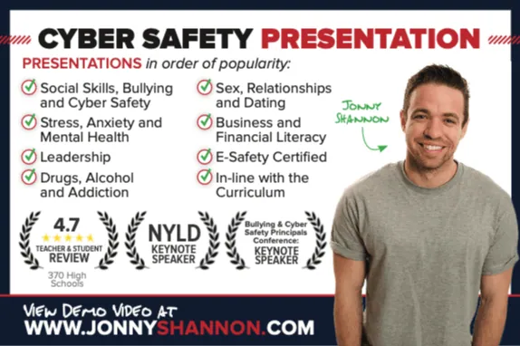 jonny shannon promo graphic with headshot and presentations