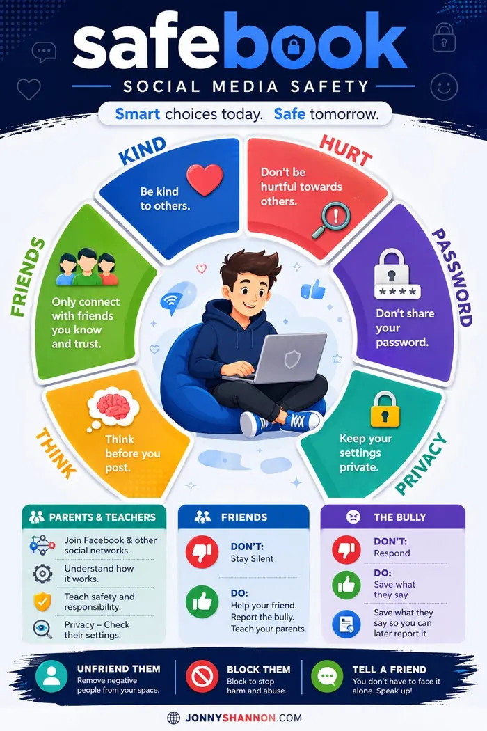 SafeBook — Social Media Safety Poster